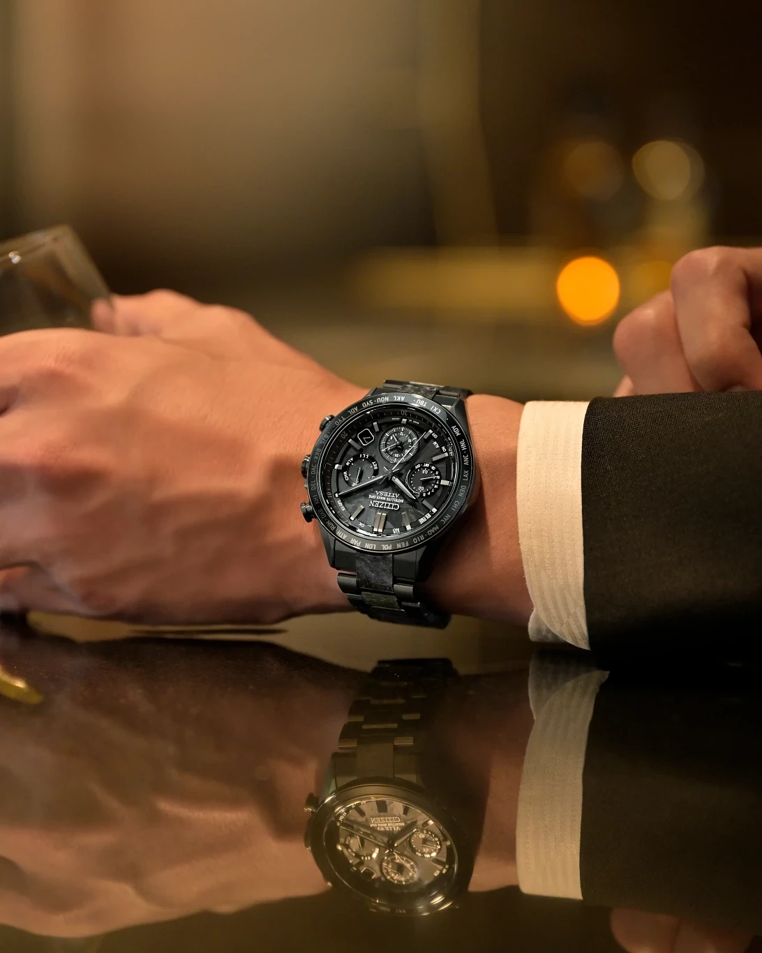 ATTESA HAKUTO-R Black Dial Super Titanium with DLC Coating